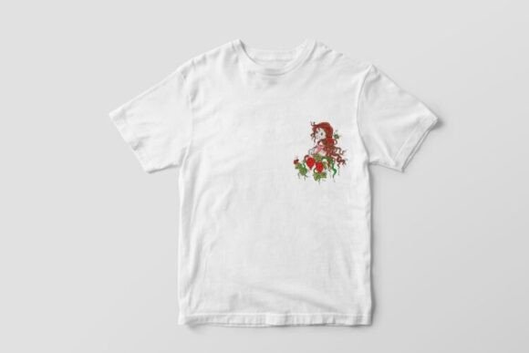 Beautiful Girl Among Flowers Embroidery