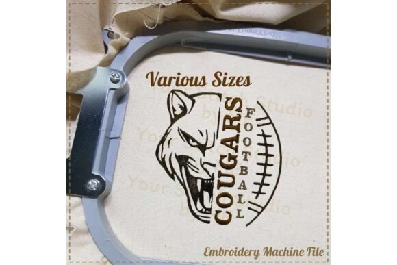 Cougar Football Embroidery Design