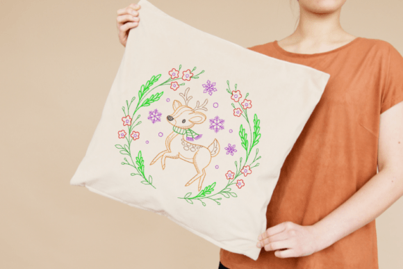Elegant Deer Embroidery Design