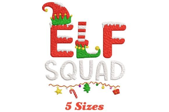 Elf Squad Christmas Embroidery Design