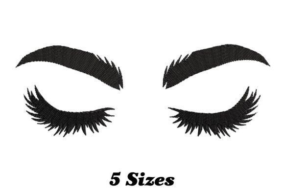 Eyelashes Embroidery Design