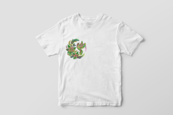 Flowers and Bird Embroidery Design
