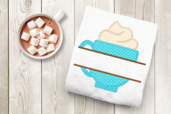 Hot Cocoa Split Applique Embroidery