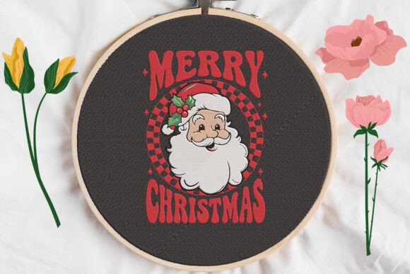 Merry Christmas Santa Claus Embroidery