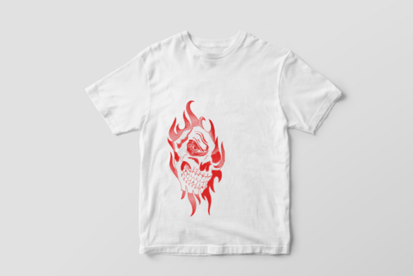 Skull Face Embroidery Design