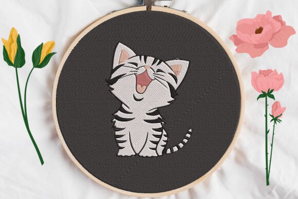 So Cute Cat Embroidery